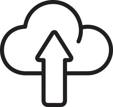 Siyah ve Beyaz Logo Simgesi PNG Biçimini Yükle. Web Sitesi Düğmesi, Mobil Uygulama Arayüzü, Dosya Aktarımı, Belge Paylaşımı, Bulut Depolama ve Veri Yedekleme için Minimalist Düz Tasarımlı Tek Renkli Ok Gönderme İşareti Grafiksel Elemanı