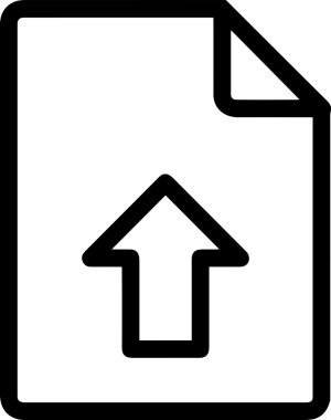 Siyah ve Beyaz Logo Simgesi PNG Biçimini Yükle. Web Sitesi Düğmesi, Mobil Uygulama Arayüzü, Dosya Aktarımı, Belge Paylaşımı, Bulut Depolama ve Veri Yedekleme için Minimalist Düz Tasarımlı Tek Renkli Ok Gönderme İşareti Grafiksel Elemanı