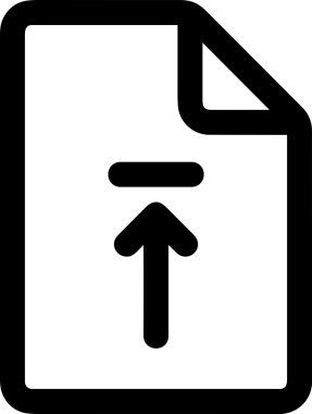 Siyah ve Beyaz Logo Simgesi PNG Biçimini Yükle. Web Sitesi Düğmesi, Mobil Uygulama Arayüzü, Dosya Aktarımı, Belge Paylaşımı, Bulut Depolama ve Veri Yedekleme için Minimalist Düz Tasarımlı Tek Renkli Ok Gönderme İşareti Grafiksel Elemanı