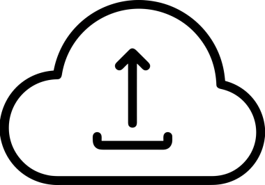 Siyah ve Beyaz Logo Simgesi PNG Biçimini Yükle. Web Sitesi Düğmesi, Mobil Uygulama Arayüzü, Dosya Aktarımı, Belge Paylaşımı, Bulut Depolama ve Veri Yedekleme için Minimalist Düz Tasarımlı Tek Renkli Ok Gönderme İşareti Grafiksel Elemanı