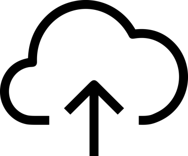 Siyah ve Beyaz Logo Simgesi PNG Biçimini Yükle. Web Sitesi Düğmesi, Mobil Uygulama Arayüzü, Dosya Aktarımı, Belge Paylaşımı, Bulut Depolama ve Veri Yedekleme için Minimalist Düz Tasarımlı Tek Renkli Ok Gönderme İşareti Grafiksel Elemanı