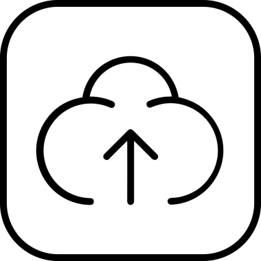 Siyah ve Beyaz Logo Simgesi PNG Biçimini Yükle. Web Sitesi Düğmesi, Mobil Uygulama Arayüzü, Dosya Aktarımı, Belge Paylaşımı, Bulut Depolama ve Veri Yedekleme için Minimalist Düz Tasarımlı Tek Renkli Ok Gönderme İşareti Grafiksel Elemanı