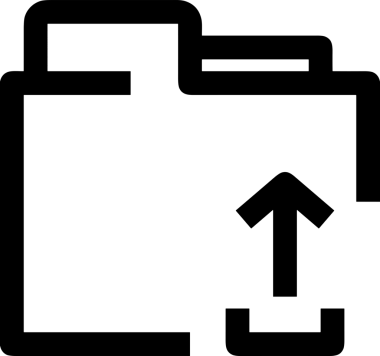Siyah ve Beyaz Logo Simgesi PNG Biçimini Yükle. Web Sitesi Düğmesi, Mobil Uygulama Arayüzü, Dosya Aktarımı, Belge Paylaşımı, Bulut Depolama ve Veri Yedekleme için Minimalist Düz Tasarımlı Tek Renkli Ok Gönderme İşareti Grafiksel Elemanı