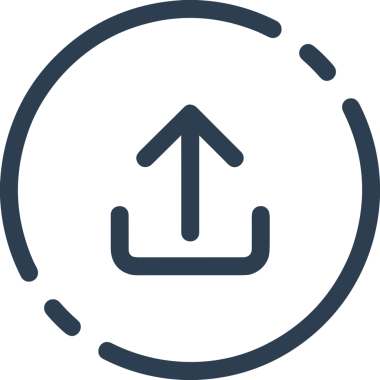 Siyah ve Beyaz Logo Simgesi PNG Biçimini Yükle. Web Sitesi Düğmesi, Mobil Uygulama Arayüzü, Dosya Aktarımı, Belge Paylaşımı, Bulut Depolama ve Veri Yedekleme için Minimalist Düz Tasarımlı Tek Renkli Ok Gönderme İşareti Grafiksel Elemanı