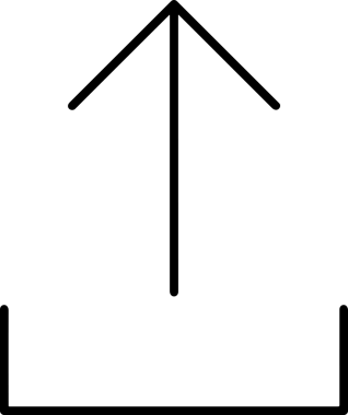 Siyah ve Beyaz Logo Simgesi PNG Biçimini Yükle. Web Sitesi Düğmesi, Mobil Uygulama Arayüzü, Dosya Aktarımı, Belge Paylaşımı, Bulut Depolama ve Veri Yedekleme için Minimalist Düz Tasarımlı Tek Renkli Ok Gönderme İşareti Grafiksel Elemanı