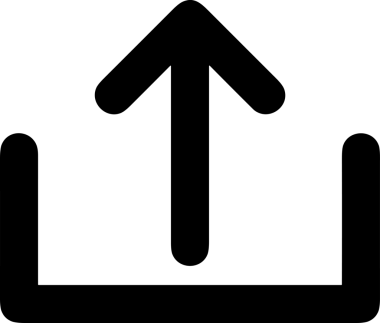 Siyah ve Beyaz Logo Simgesi PNG Biçimini Yükle. Web Sitesi Düğmesi, Mobil Uygulama Arayüzü, Dosya Aktarımı, Belge Paylaşımı, Bulut Depolama ve Veri Yedekleme için Minimalist Düz Tasarımlı Tek Renkli Ok Gönderme İşareti Grafiksel Elemanı