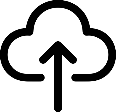 Siyah ve Beyaz Logo Simgesi PNG Biçimini Yükle. Web Sitesi Düğmesi, Mobil Uygulama Arayüzü, Dosya Aktarımı, Belge Paylaşımı, Bulut Depolama ve Veri Yedekleme için Minimalist Düz Tasarımlı Tek Renkli Ok Gönderme İşareti Grafiksel Elemanı