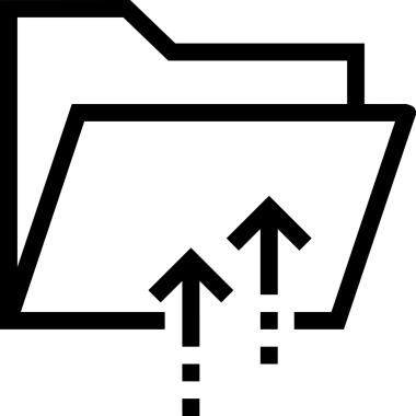 Siyah ve Beyaz Logo Simgesi PNG Biçimini Yükle. Web Sitesi Düğmesi, Mobil Uygulama Arayüzü, Dosya Aktarımı, Belge Paylaşımı, Bulut Depolama ve Veri Yedekleme için Minimalist Düz Tasarımlı Tek Renkli Ok Gönderme İşareti Grafiksel Elemanı