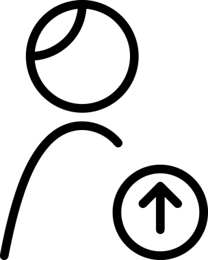Siyah ve Beyaz Logo Simgesi PNG Biçimini Yükle. Web Sitesi Düğmesi, Mobil Uygulama Arayüzü, Dosya Aktarımı, Belge Paylaşımı, Bulut Depolama ve Veri Yedekleme için Minimalist Düz Tasarımlı Tek Renkli Ok Gönderme İşareti Grafiksel Elemanı