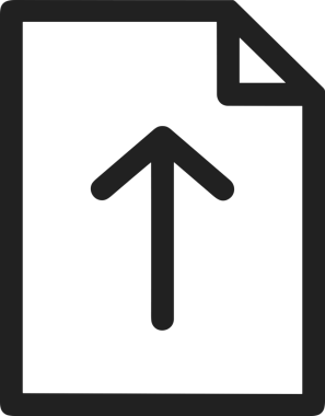 Siyah ve Beyaz Logo Simgesi PNG Biçimini Yükle. Web Sitesi Düğmesi, Mobil Uygulama Arayüzü, Dosya Aktarımı, Belge Paylaşımı, Bulut Depolama ve Veri Yedekleme için Minimalist Düz Tasarımlı Tek Renkli Ok Gönderme İşareti Grafiksel Elemanı