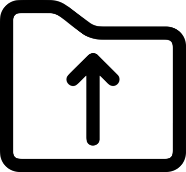 Siyah ve Beyaz Logo Simgesi PNG Biçimini Yükle. Web Sitesi Düğmesi, Mobil Uygulama Arayüzü, Dosya Aktarımı, Belge Paylaşımı, Bulut Depolama ve Veri Yedekleme için Minimalist Düz Tasarımlı Tek Renkli Ok Gönderme İşareti Grafiksel Elemanı