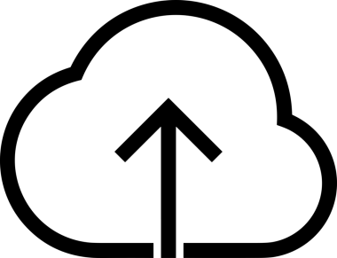 Siyah ve Beyaz Logo Simgesi PNG Biçimini Yükle. Web Sitesi Düğmesi, Mobil Uygulama Arayüzü, Dosya Aktarımı, Belge Paylaşımı, Bulut Depolama ve Veri Yedekleme için Minimalist Düz Tasarımlı Tek Renkli Ok Gönderme İşareti Grafiksel Elemanı