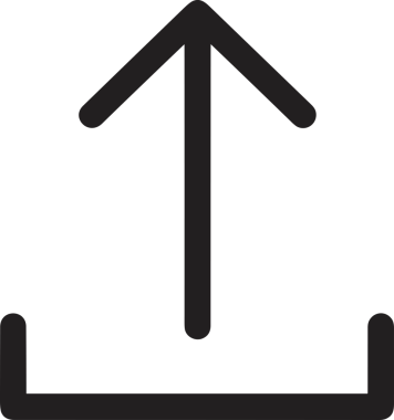 Siyah ve Beyaz Logo Simgesi PNG Biçimini Yükle. Web Sitesi Düğmesi, Mobil Uygulama Arayüzü, Dosya Aktarımı, Belge Paylaşımı, Bulut Depolama ve Veri Yedekleme için Minimalist Düz Tasarımlı Tek Renkli Ok Gönderme İşareti Grafiksel Elemanı