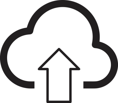 Siyah ve Beyaz Logo Simgesi PNG Biçimini Yükle. Web Sitesi Düğmesi, Mobil Uygulama Arayüzü, Dosya Aktarımı, Belge Paylaşımı, Bulut Depolama ve Veri Yedekleme için Minimalist Düz Tasarımlı Tek Renkli Ok Gönderme İşareti Grafiksel Elemanı