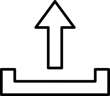 Siyah ve Beyaz Logo Simgesi PNG Biçimini Yükle. Web Sitesi Düğmesi, Mobil Uygulama Arayüzü, Dosya Aktarımı, Belge Paylaşımı, Bulut Depolama ve Veri Yedekleme için Minimalist Düz Tasarımlı Tek Renkli Ok Gönderme İşareti Grafiksel Elemanı