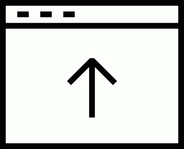 Siyah ve Beyaz Logo Simgesi PNG Biçimini Yükle. Web Sitesi Düğmesi, Mobil Uygulama Arayüzü, Dosya Aktarımı, Belge Paylaşımı, Bulut Depolama ve Veri Yedekleme için Minimalist Düz Tasarımlı Tek Renkli Ok Gönderme İşareti Grafiksel Elemanı