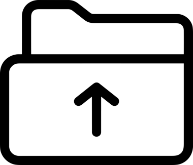 Siyah ve Beyaz Logo Simgesi PNG Biçimini Yükle. Web Sitesi Düğmesi, Mobil Uygulama Arayüzü, Dosya Aktarımı, Belge Paylaşımı, Bulut Depolama ve Veri Yedekleme için Minimalist Düz Tasarımlı Tek Renkli Ok Gönderme İşareti Grafiksel Elemanı