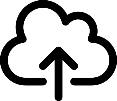 Siyah ve Beyaz Logo Simgesi PNG Biçimini Yükle. Web Sitesi Düğmesi, Mobil Uygulama Arayüzü, Dosya Aktarımı, Belge Paylaşımı, Bulut Depolama ve Veri Yedekleme için Minimalist Düz Tasarımlı Tek Renkli Ok Gönderme İşareti Grafiksel Elemanı