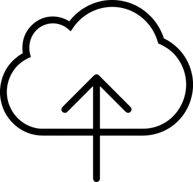 Siyah ve Beyaz Logo Simgesi PNG Biçimini Yükle. Web Sitesi Düğmesi, Mobil Uygulama Arayüzü, Dosya Aktarımı, Belge Paylaşımı, Bulut Depolama ve Veri Yedekleme için Minimalist Düz Tasarımlı Tek Renkli Ok Gönderme İşareti Grafiksel Elemanı
