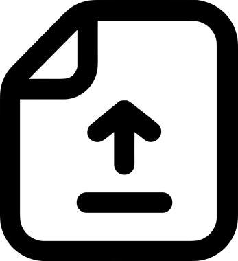 Siyah ve Beyaz Logo Simgesi PNG Biçimini Yükle. Web Sitesi Düğmesi, Mobil Uygulama Arayüzü, Dosya Aktarımı, Belge Paylaşımı, Bulut Depolama ve Veri Yedekleme için Minimalist Düz Tasarımlı Tek Renkli Ok Gönderme İşareti Grafiksel Elemanı