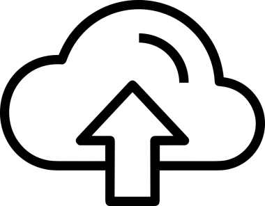 Siyah ve Beyaz Logo Simgesi PNG Biçimini Yükle. Web Sitesi Düğmesi, Mobil Uygulama Arayüzü, Dosya Aktarımı, Belge Paylaşımı, Bulut Depolama ve Veri Yedekleme için Minimalist Düz Tasarımlı Tek Renkli Ok Gönderme İşareti Grafiksel Elemanı