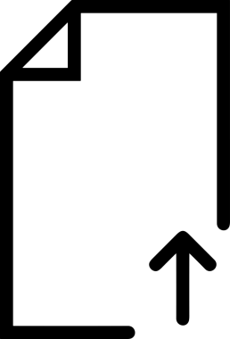 Siyah ve Beyaz Logo Simgesi PNG Biçimini Yükle. Web Sitesi Düğmesi, Mobil Uygulama Arayüzü, Dosya Aktarımı, Belge Paylaşımı, Bulut Depolama ve Veri Yedekleme için Minimalist Düz Tasarımlı Tek Renkli Ok Gönderme İşareti Grafiksel Elemanı