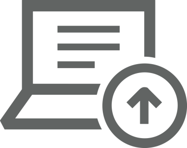 Siyah ve Beyaz Logo Simgesi PNG Biçimini Yükle. Web Sitesi Düğmesi, Mobil Uygulama Arayüzü, Dosya Aktarımı, Belge Paylaşımı, Bulut Depolama ve Veri Yedekleme için Minimalist Düz Tasarımlı Tek Renkli Ok Gönderme İşareti Grafiksel Elemanı