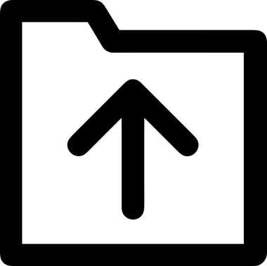 Siyah ve Beyaz Logo Simgesi PNG Biçimini Yükle. Web Sitesi Düğmesi, Mobil Uygulama Arayüzü, Dosya Aktarımı, Belge Paylaşımı, Bulut Depolama ve Veri Yedekleme için Minimalist Düz Tasarımlı Tek Renkli Ok Gönderme İşareti Grafiksel Elemanı