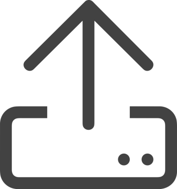 Siyah ve Beyaz Logo Simgesi PNG Biçimini Yükle. Web Sitesi Düğmesi, Mobil Uygulama Arayüzü, Dosya Aktarımı, Belge Paylaşımı, Bulut Depolama ve Veri Yedekleme için Minimalist Düz Tasarımlı Tek Renkli Ok Gönderme İşareti Grafiksel Elemanı