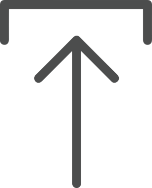 Siyah ve Beyaz Logo Simgesi PNG Biçimini Yükle. Web Sitesi Düğmesi, Mobil Uygulama Arayüzü, Dosya Aktarımı, Belge Paylaşımı, Bulut Depolama ve Veri Yedekleme için Minimalist Düz Tasarımlı Tek Renkli Ok Gönderme İşareti Grafiksel Elemanı