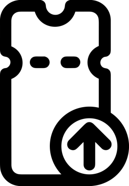 Siyah ve Beyaz Logo Simgesi PNG Biçimini Yükle. Web Sitesi Düğmesi, Mobil Uygulama Arayüzü, Dosya Aktarımı, Belge Paylaşımı, Bulut Depolama ve Veri Yedekleme için Minimalist Düz Tasarımlı Tek Renkli Ok Gönderme İşareti Grafiksel Elemanı