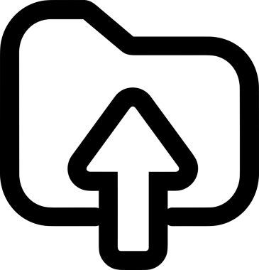 Siyah ve Beyaz Logo Simgesi PNG Biçimini Yükle. Web Sitesi Düğmesi, Mobil Uygulama Arayüzü, Dosya Aktarımı, Belge Paylaşımı, Bulut Depolama ve Veri Yedekleme için Minimalist Düz Tasarımlı Tek Renkli Ok Gönderme İşareti Grafiksel Elemanı