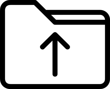 Siyah ve Beyaz Logo Simgesi PNG Biçimini Yükle. Web Sitesi Düğmesi, Mobil Uygulama Arayüzü, Dosya Aktarımı, Belge Paylaşımı, Bulut Depolama ve Veri Yedekleme için Minimalist Düz Tasarımlı Tek Renkli Ok Gönderme İşareti Grafiksel Elemanı