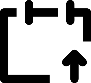 Siyah ve Beyaz Logo Simgesi PNG Biçimini Yükle. Web Sitesi Düğmesi, Mobil Uygulama Arayüzü, Dosya Aktarımı, Belge Paylaşımı, Bulut Depolama ve Veri Yedekleme için Minimalist Düz Tasarımlı Tek Renkli Ok Gönderme İşareti Grafiksel Elemanı