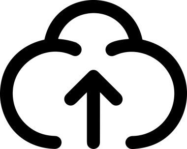 Siyah ve Beyaz Logo Simgesi PNG Biçimini Yükle. Web Sitesi Düğmesi, Mobil Uygulama Arayüzü, Dosya Aktarımı, Belge Paylaşımı, Bulut Depolama ve Veri Yedekleme için Minimalist Düz Tasarımlı Tek Renkli Ok Gönderme İşareti Grafiksel Elemanı