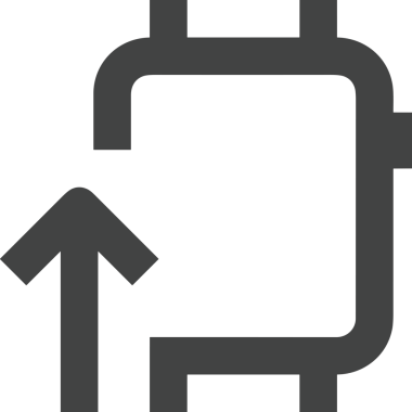 Siyah ve Beyaz Logo Simgesi PNG Biçimini Yükle. Web Sitesi Düğmesi, Mobil Uygulama Arayüzü, Dosya Aktarımı, Belge Paylaşımı, Bulut Depolama ve Veri Yedekleme için Minimalist Düz Tasarımlı Tek Renkli Ok Gönderme İşareti Grafiksel Elemanı