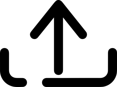 Siyah ve Beyaz Logo Simgesi PNG Biçimini Yükle. Web Sitesi Düğmesi, Mobil Uygulama Arayüzü, Dosya Aktarımı, Belge Paylaşımı, Bulut Depolama ve Veri Yedekleme için Minimalist Düz Tasarımlı Tek Renkli Ok Gönderme İşareti Grafiksel Elemanı