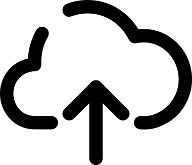 Siyah ve Beyaz Logo Simgesi PNG Biçimini Yükle. Web Sitesi Düğmesi, Mobil Uygulama Arayüzü, Dosya Aktarımı, Belge Paylaşımı, Bulut Depolama ve Veri Yedekleme için Minimalist Düz Tasarımlı Tek Renkli Ok Gönderme İşareti Grafiksel Elemanı