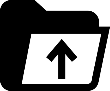 Siyah ve Beyaz Logo Simgesi PNG Biçimini Yükle. Web Sitesi Düğmesi, Mobil Uygulama Arayüzü, Dosya Aktarımı, Belge Paylaşımı, Bulut Depolama ve Veri Yedekleme için Minimalist Düz Tasarımlı Tek Renkli Ok Gönderme İşareti Grafiksel Elemanı