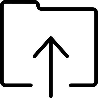 Siyah ve Beyaz Logo Simgesi PNG Biçimini Yükle. Web Sitesi Düğmesi, Mobil Uygulama Arayüzü, Dosya Aktarımı, Belge Paylaşımı, Bulut Depolama ve Veri Yedekleme için Minimalist Düz Tasarımlı Tek Renkli Ok Gönderme İşareti Grafiksel Elemanı