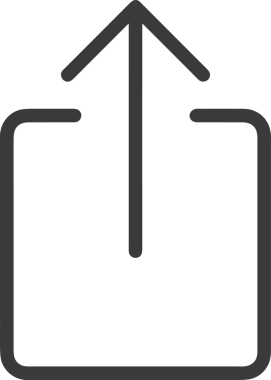 Siyah ve Beyaz Logo Simgesi PNG Biçimini Yükle. Web Sitesi Düğmesi, Mobil Uygulama Arayüzü, Dosya Aktarımı, Belge Paylaşımı, Bulut Depolama ve Veri Yedekleme için Minimalist Düz Tasarımlı Tek Renkli Ok Gönderme İşareti Grafiksel Elemanı