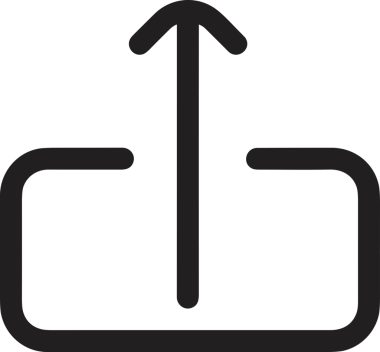 Siyah ve Beyaz Logo Simgesi PNG Biçimini Yükle. Web Sitesi Düğmesi, Mobil Uygulama Arayüzü, Dosya Aktarımı, Belge Paylaşımı, Bulut Depolama ve Veri Yedekleme için Minimalist Düz Tasarımlı Tek Renkli Ok Gönderme İşareti Grafiksel Elemanı