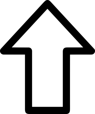 Siyah ve Beyaz Logo Simgesi PNG Biçimini Yükle. Web Sitesi Düğmesi, Mobil Uygulama Arayüzü, Dosya Aktarımı, Belge Paylaşımı, Bulut Depolama ve Veri Yedekleme için Minimalist Düz Tasarımlı Tek Renkli Ok Gönderme İşareti Grafiksel Elemanı