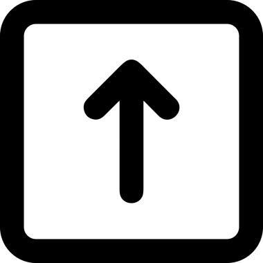 Siyah ve Beyaz Logo Simgesi PNG Biçimini Yükle. Web Sitesi Düğmesi, Mobil Uygulama Arayüzü, Dosya Aktarımı, Belge Paylaşımı, Bulut Depolama ve Veri Yedekleme için Minimalist Düz Tasarımlı Tek Renkli Ok Gönderme İşareti Grafiksel Elemanı