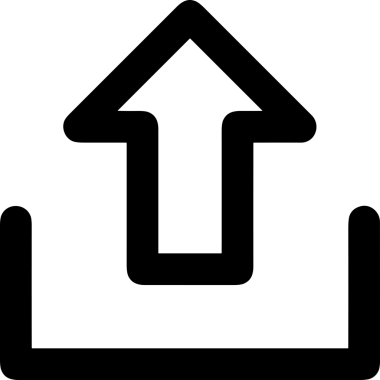 Siyah ve Beyaz Logo Simgesi PNG Biçimini Yükle. Web Sitesi Düğmesi, Mobil Uygulama Arayüzü, Dosya Aktarımı, Belge Paylaşımı, Bulut Depolama ve Veri Yedekleme için Minimalist Düz Tasarımlı Tek Renkli Ok Gönderme İşareti Grafiksel Elemanı