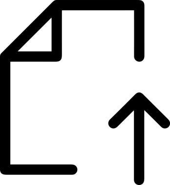 Siyah ve Beyaz Logo Simgesi PNG Biçimini Yükle. Web Sitesi Düğmesi, Mobil Uygulama Arayüzü, Dosya Aktarımı, Belge Paylaşımı, Bulut Depolama ve Veri Yedekleme için Minimalist Düz Tasarımlı Tek Renkli Ok Gönderme İşareti Grafiksel Elemanı