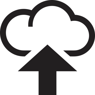 Siyah ve Beyaz Logo Simgesi PNG Biçimini Yükle. Web Sitesi Düğmesi, Mobil Uygulama Arayüzü, Dosya Aktarımı, Belge Paylaşımı, Bulut Depolama ve Veri Yedekleme için Minimalist Düz Tasarımlı Tek Renkli Ok Gönderme İşareti Grafiksel Elemanı