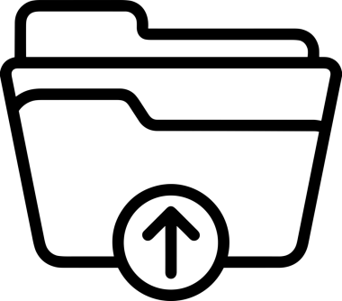 Siyah ve Beyaz Logo Simgesi PNG Biçimini Yükle. Web Sitesi Düğmesi, Mobil Uygulama Arayüzü, Dosya Aktarımı, Belge Paylaşımı, Bulut Depolama ve Veri Yedekleme için Minimalist Düz Tasarımlı Tek Renkli Ok Gönderme İşareti Grafiksel Elemanı