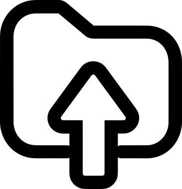 Siyah ve Beyaz Logo Simgesi PNG Biçimini Yükle. Web Sitesi Düğmesi, Mobil Uygulama Arayüzü, Dosya Aktarımı, Belge Paylaşımı, Bulut Depolama ve Veri Yedekleme için Minimalist Düz Tasarımlı Tek Renkli Ok Gönderme İşareti Grafiksel Elemanı