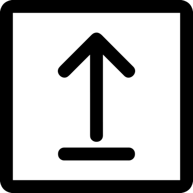 Siyah ve Beyaz Logo Simgesi PNG Biçimini Yükle. Web Sitesi Düğmesi, Mobil Uygulama Arayüzü, Dosya Aktarımı, Belge Paylaşımı, Bulut Depolama ve Veri Yedekleme için Minimalist Düz Tasarımlı Tek Renkli Ok Gönderme İşareti Grafiksel Elemanı